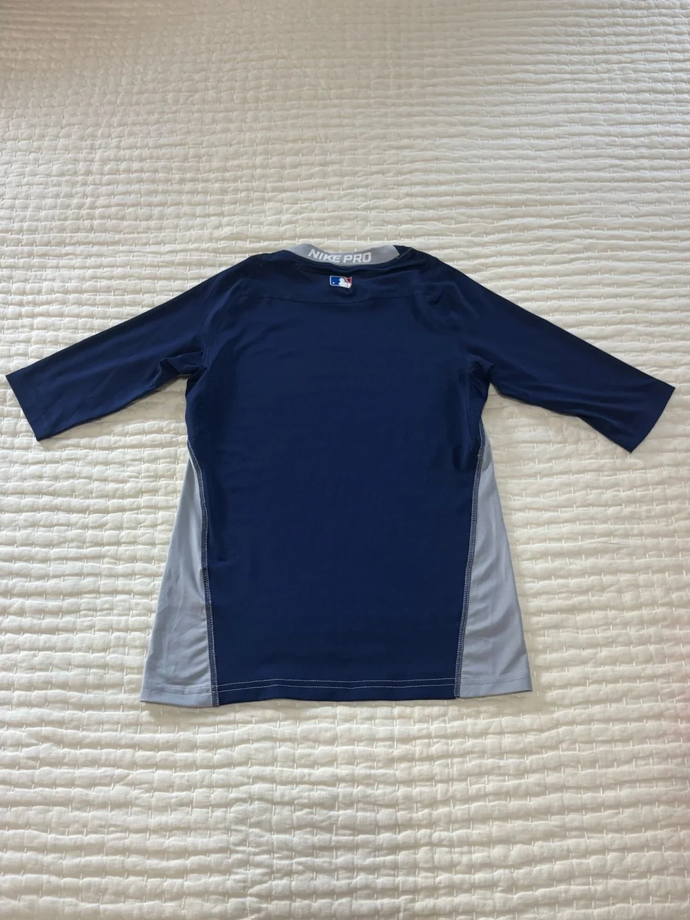 Boys Nike Pro Two-Tone Baseball Top - Light Blue & Navy